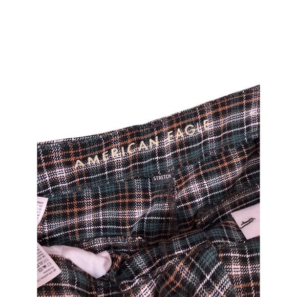 American Eagle Super Hi-Rise Skinny Trouser Women’s Size 10 Multi Plaid Stretch - Picture 4 of 7